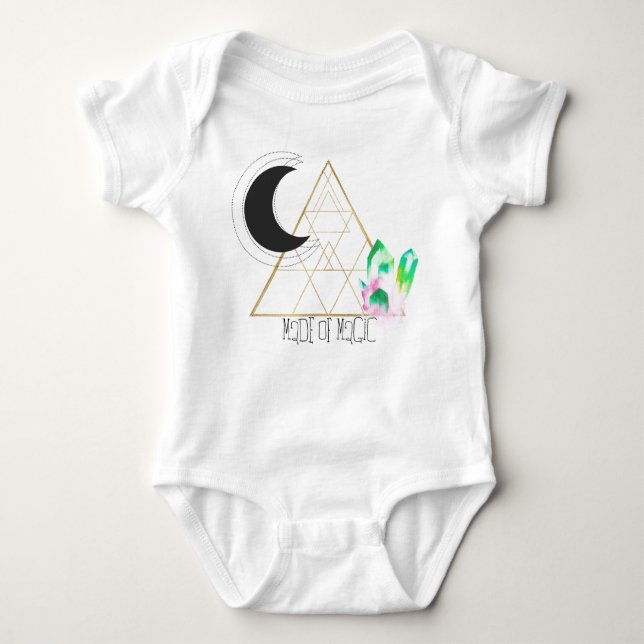 Sacred Geometry baby- Made of Magic . Baby Bodysuit (Front)