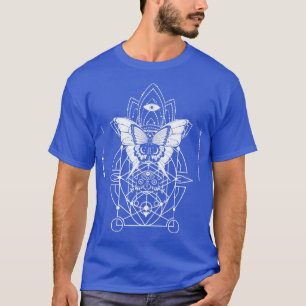 Sacred Geometry Butterfly Alchemy Line Art Minimal T-Shirt