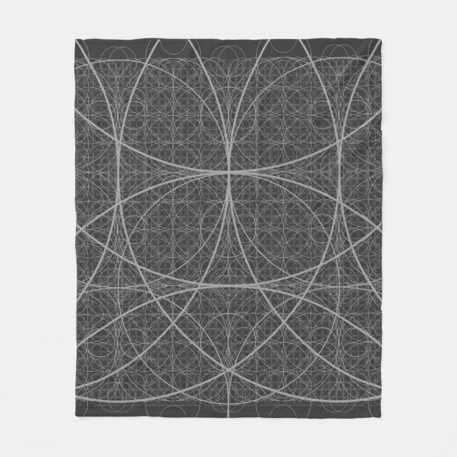 Sacred Geometry Circles Flower of Life Fleece Blanket (Front)