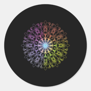 Sacred Geometry Cube Colourful Spiritual Yoga Classic Round Sticker