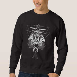Sacred Geometry Death Moth Gothic Pagan Witchcraft Sweatshirt