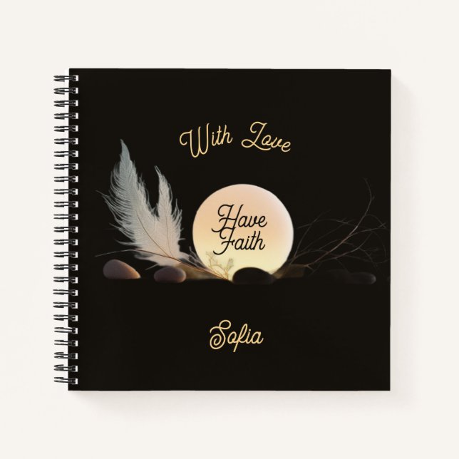 Sacred Geometry & Divine Glow Square Luxury  Notebook (Front)