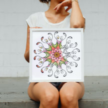 Sacred Geometry Flower Mandala Adult Colouring