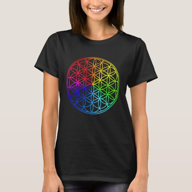 Sacred Geometry Flower Of Life T-Shirt (Front)