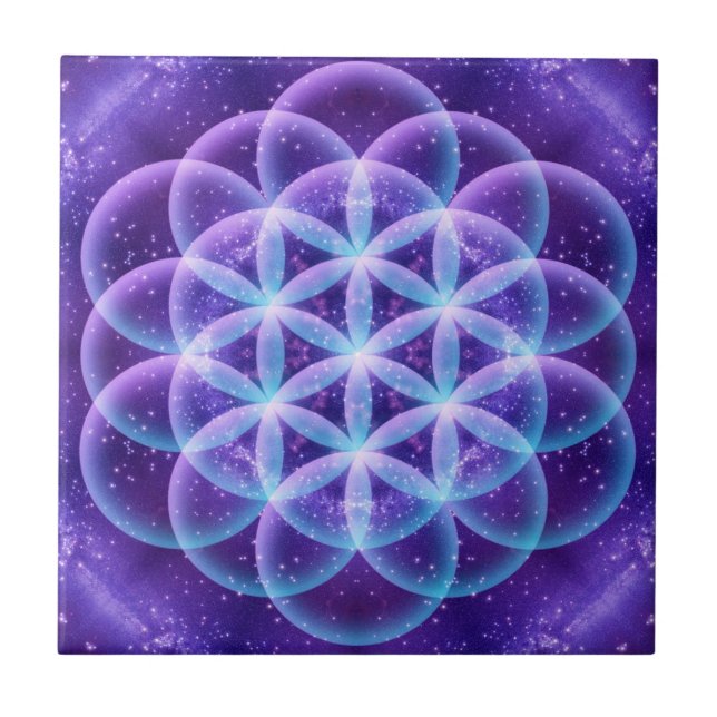 Sacred Geometry Flower of Life Tile (Front)