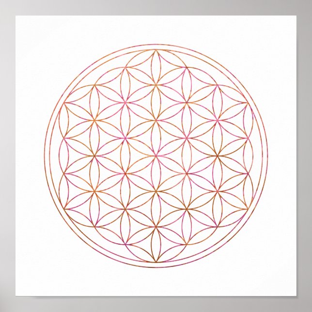 Sacred Geometry Flower Of Life (V-Sunset) Poster (Front)
