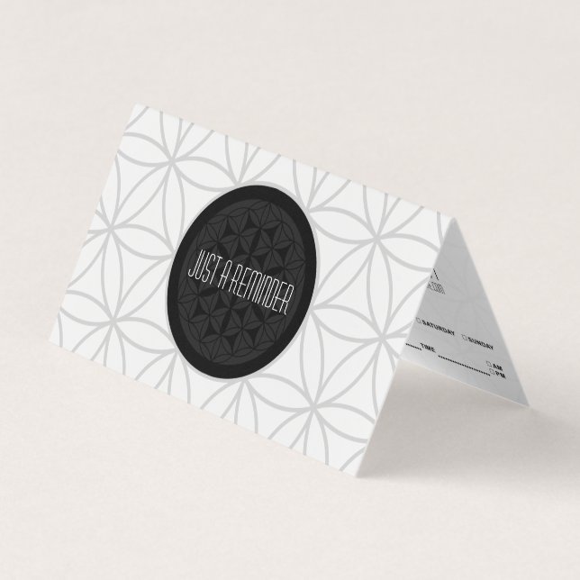 sacred geometry folded appointment reminder business card (Front)