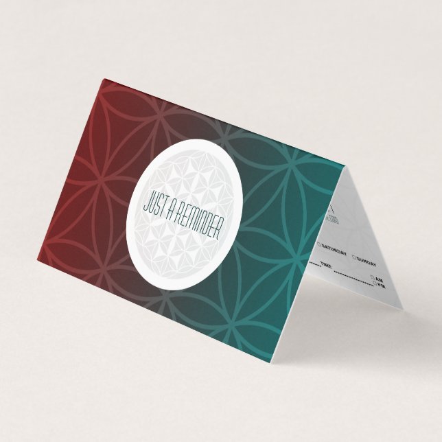 sacred geometry folded appointment reminder business card (Front)