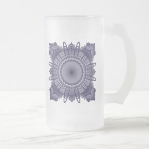 Sacred Geometry Frosted Glass Beer Mug
