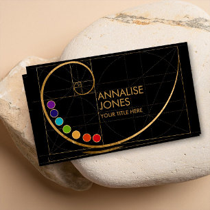 Sacred Geometry Golden Spiral -Chakras Business Card