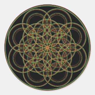 Sacred Geometry -Hand Drawn Classic Round Sticker