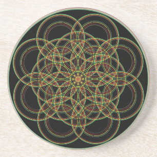 Sacred Geometry -Hand Drawn Coaster