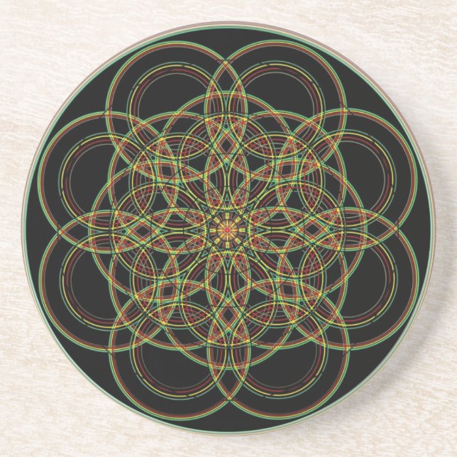 Sacred Geometry -Hand Drawn Coaster (Front)