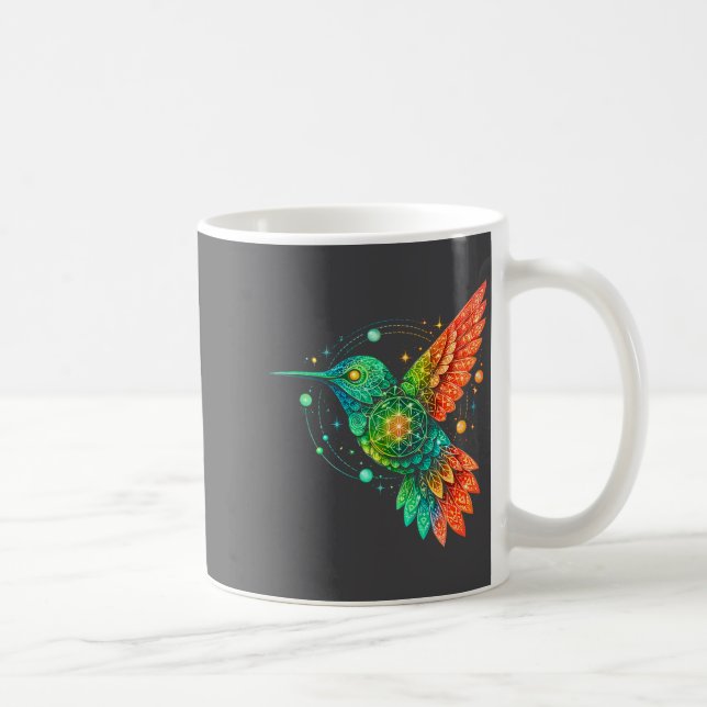 Sacred Geometry Hummingbird Mystic Celestial Desig Coffee Mug (Right)
