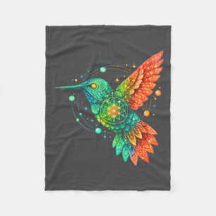 Sacred Geometry Hummingbird Mystic Celestial Desig Fleece Blanket