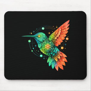 Sacred Geometry Hummingbird Mystic Celestial Desig Mouse Pad