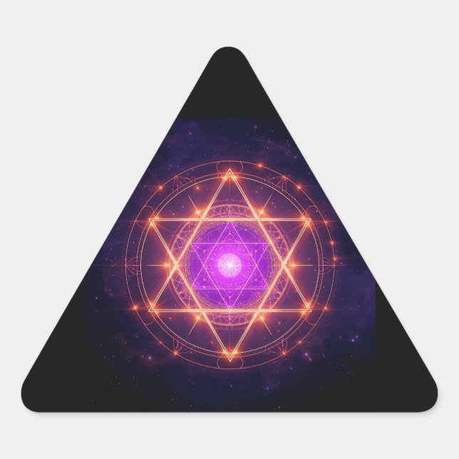 Sacred Geometry Mandala – Light Within the Cosmos Triangle Sticker (Front)