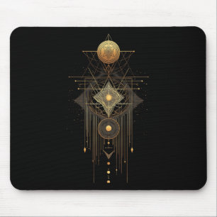 Sacred Geometry Metatron Abstract Art Deco Spiritu Mouse Pad