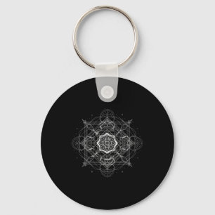 Sacred Geometry Metatron Cube Spiritual Yoga _9 Key Ring