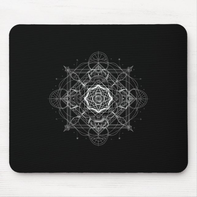 Sacred Geometry Metatron Cube Spiritual Yoga _9  Mouse Pad (Front)
