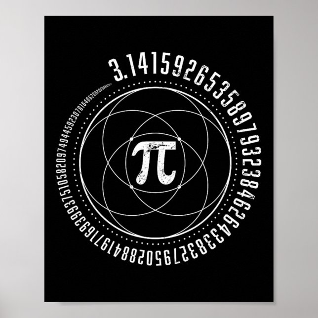 Sacred Geometry Pi Math Science Stem 3.14 Pi Day 3 Poster (Front)