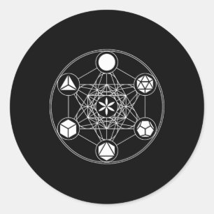 Sacred Geometry, Platonic Solids, Yoga, Metatron, Classic Round Sticker