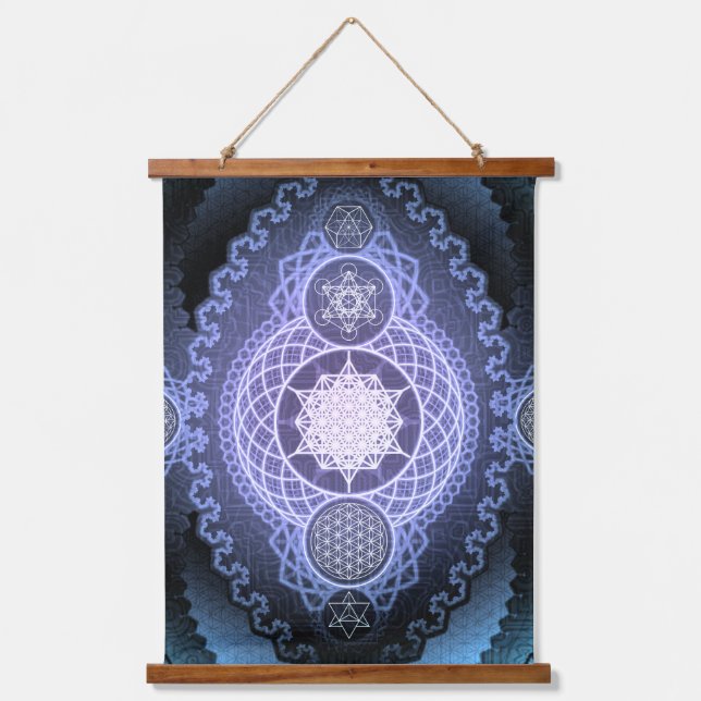 Sacred Geometry, Psychedelic Spiritual Artwork  Hanging Tapestry (Front)
