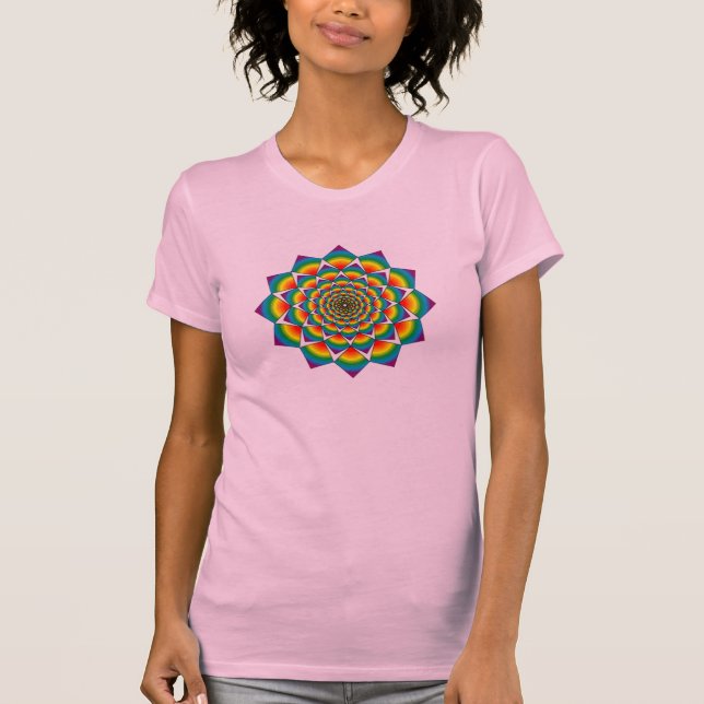 Sacred Geometry - Rainbow Mandala T-Shirt (Front)