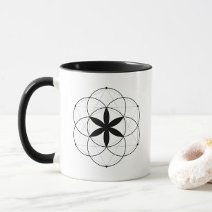 Sacred Geometry Seed of Life Line Art Mug