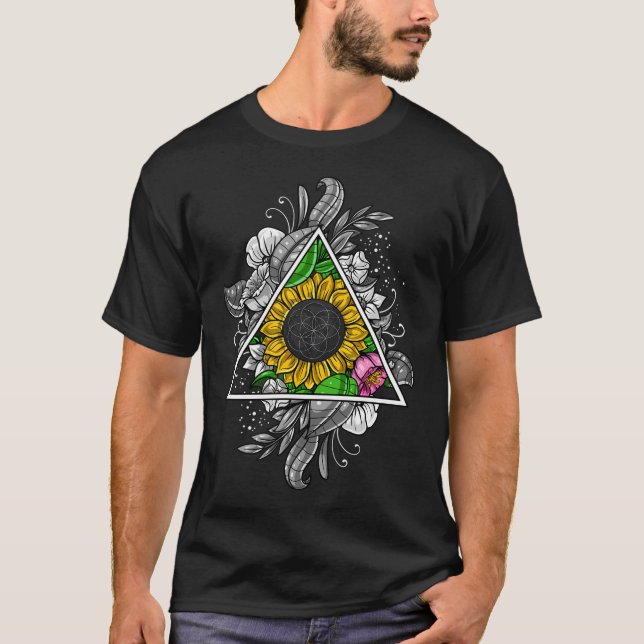 Sacred Geometry Sunflower T-Shirt (Front)