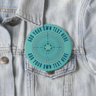 Sacred Geometry Symbol - Chartres Labyrinth 1 10 Cm Round Badge