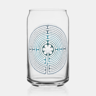 Sacred Geometry Symbol - Chartres Labyrinth 1 Can Glass