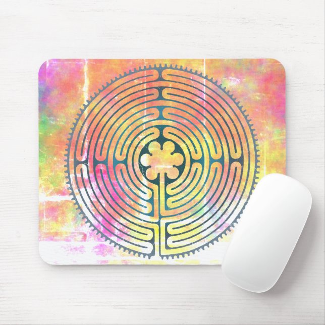 Sacred Geometry Symbol - Chartres Labyrinth 1 Mouse Pad (With Mouse)