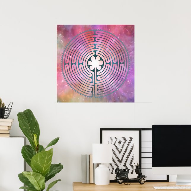 Sacred Geometry Symbol - Chartres Labyrinth 1 Poster (Home Office)