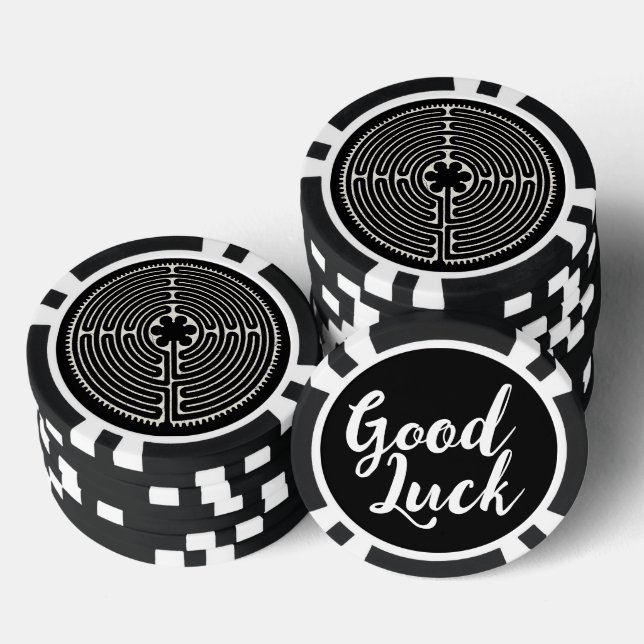 Sacred Geometry Symbol - Chartres Labyrinth 2 Poker Chips (Stack)