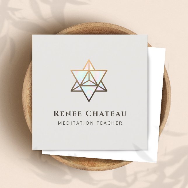 Sacred Geometry Symbol Merkaba  Square Business Card (Creator Uploaded)