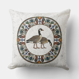 Sacred Goose of Geb: The Great Cackler Egyptian Cushion