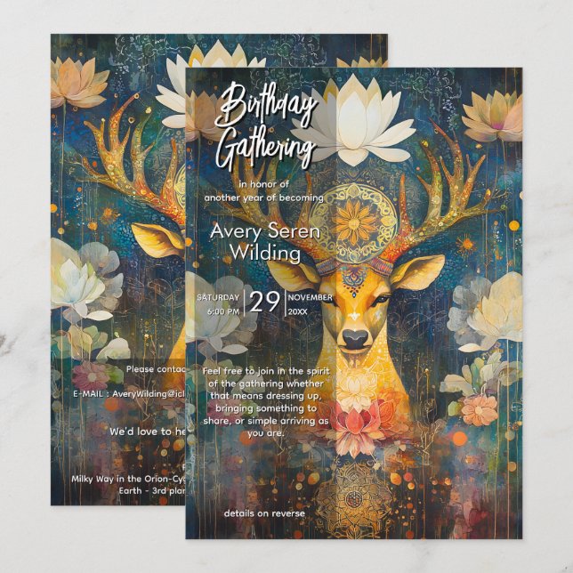 Sacred Grace | Deer Design Invitation (Front/Back)