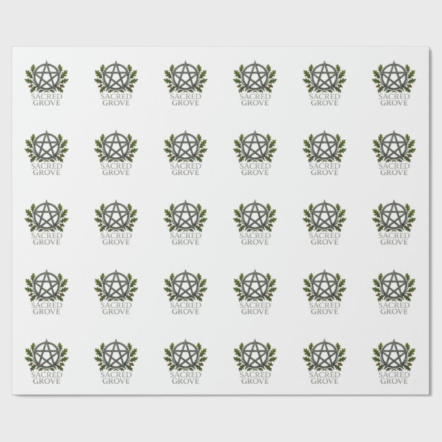 Sacred Grove Pentagram Wiccan  Wrapping Paper (Flat)