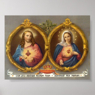 Sacred Harts of Jesus and Mary Poster