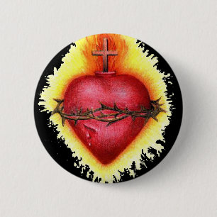 Sacred Heart 2 6 Cm Round Badge