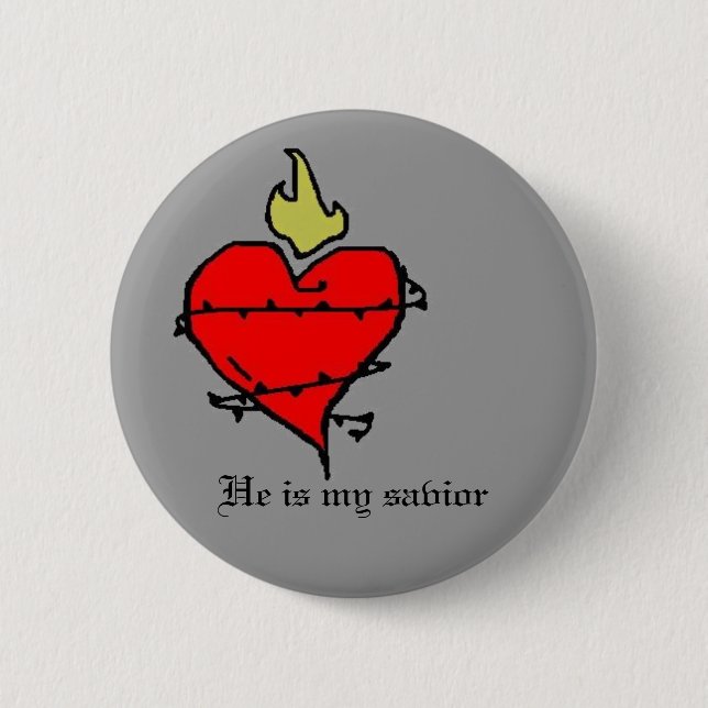 Sacred Heart 6 Cm Round Badge (Front)