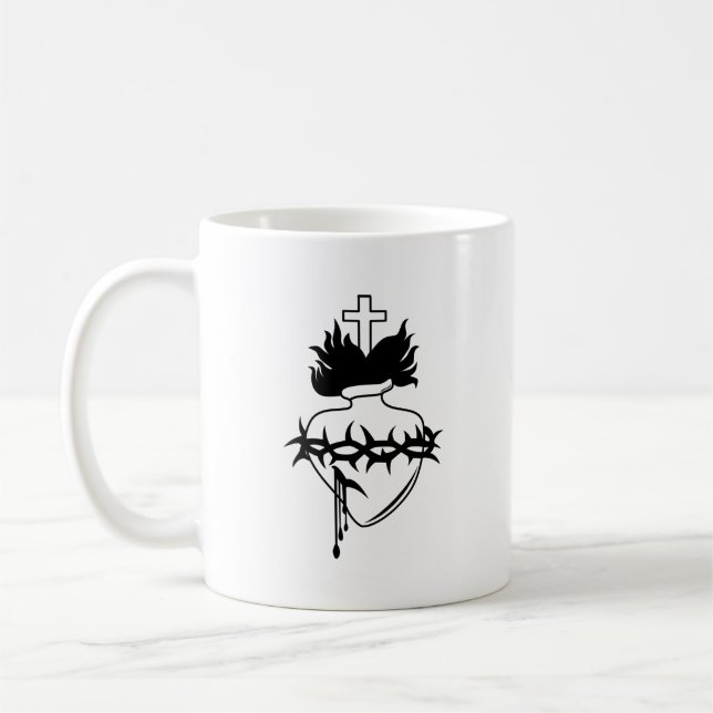 Sacred Heart and Immaculate Heart Mug (Left)
