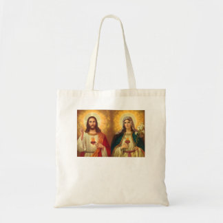Sacred Heart and Immaculate Heart Picture Jesus an Tote Bag
