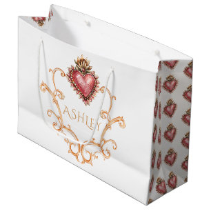 Sacred Heart Baroque Personalised Large Gift Bag