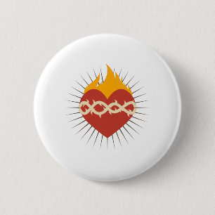Sacred Heart Catholic 6 Cm Round Badge