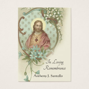 Sacred Heart Catholic Funeral Memorial Holy Card -