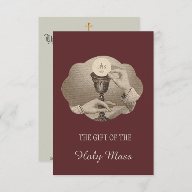 Sacred Heart Catholic Mass Memorial Offering Invitation (Front/Back)