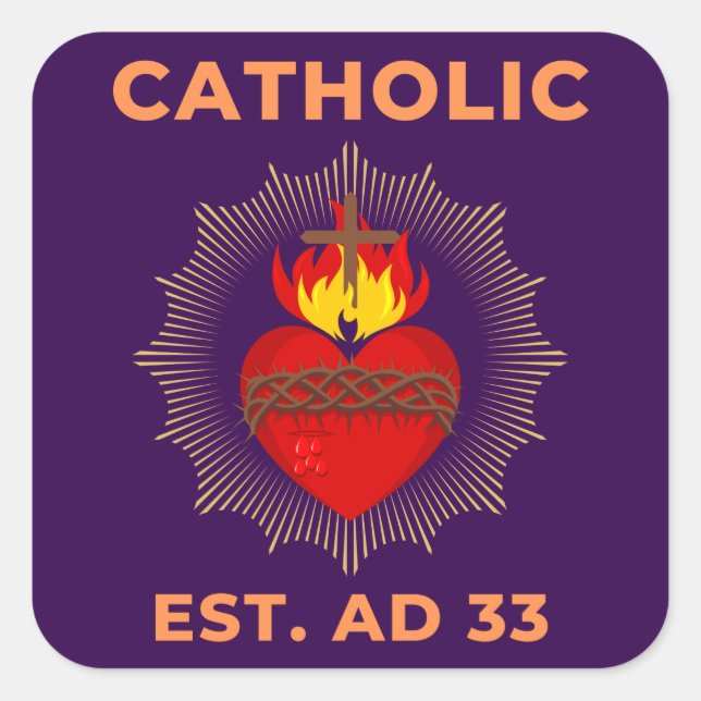 Sacred Heart Catholic Sticker AD 33 (Front)