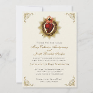 Sacred Heart Catholic Wedding Nuptial Mass Invitation